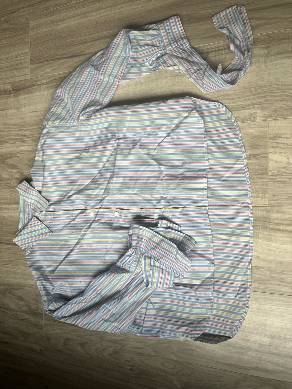 Maeve Pastel Multi-Stripe Button-Up Shirt